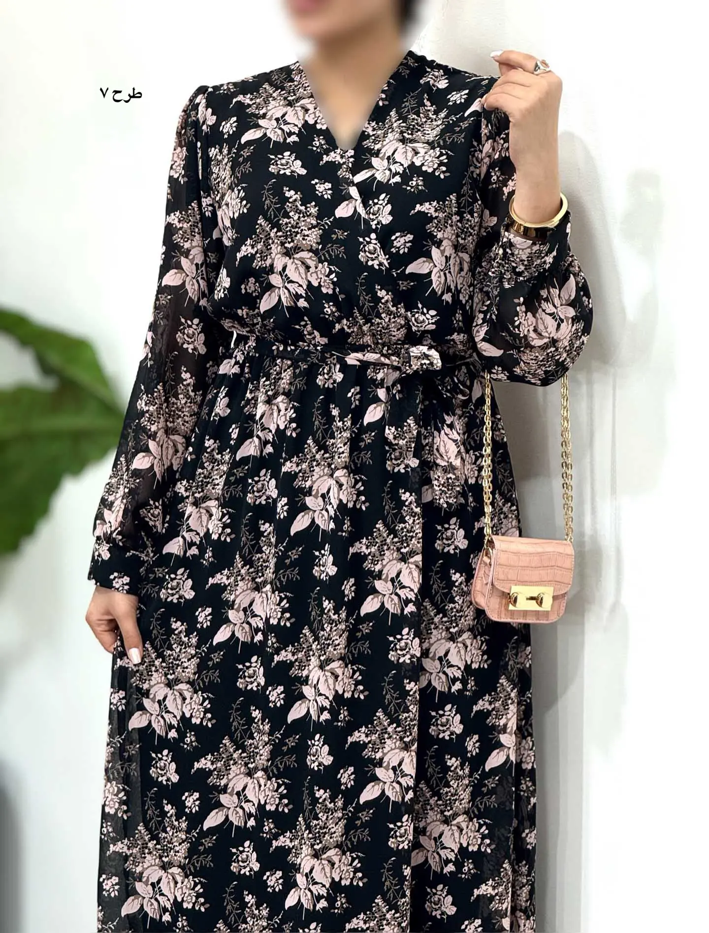 پیراهن بلند حریر آستردار آوا کد 4760